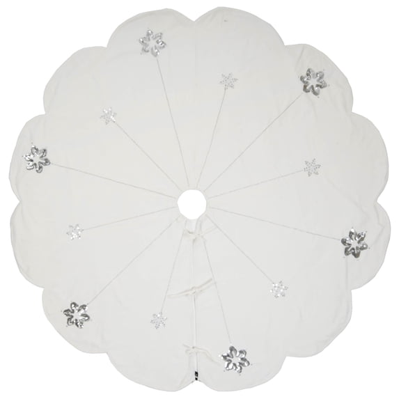 Vickerman Decorative 60" Silver Flakes Collection Christmas Tree Skirt