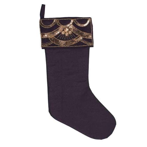 Vickerman Decorative 8" x 19" Her Majesty Collection Christmas Stocking