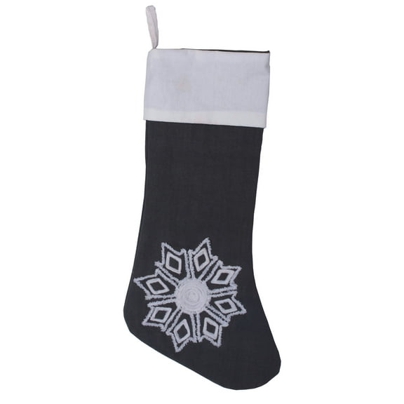 Vickerman Decorative 8" x 19" Winter Snowflake Christmas Stocking
