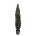 thumbnail image 1 of Vickerman 7' Artificial UV Resistant Pond Cypress Tree in Two Tone Green Pot., 1 of 4