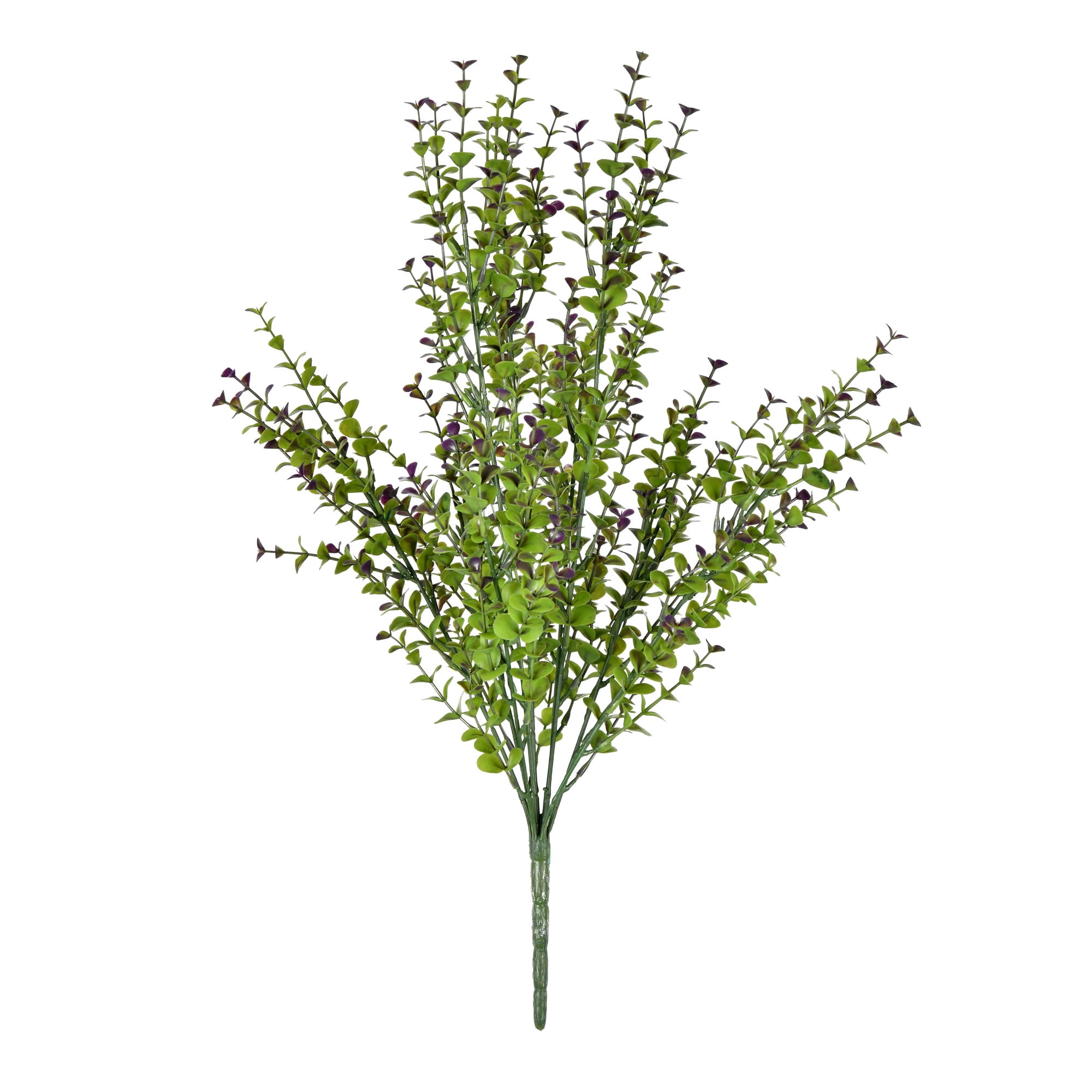 Vickerman Everyday Artificial Green and Purple Eucalyptus Bush 20 Inch