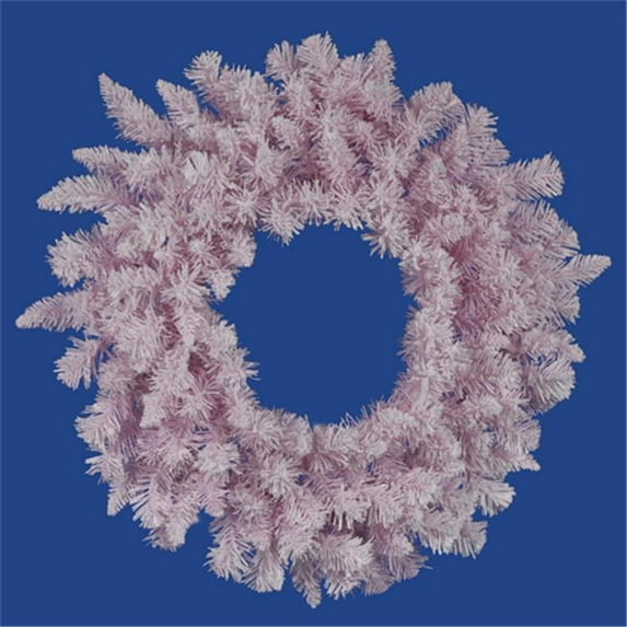NorthLight 48 in. Flocked Cupcake Pink Artificial Spruce Christmas Wreath - Unlit
