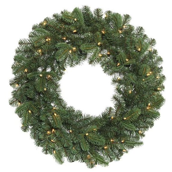 Vickerman G171625 24 in. Grand Noble Green Wreath with 50 Clear Dura Light