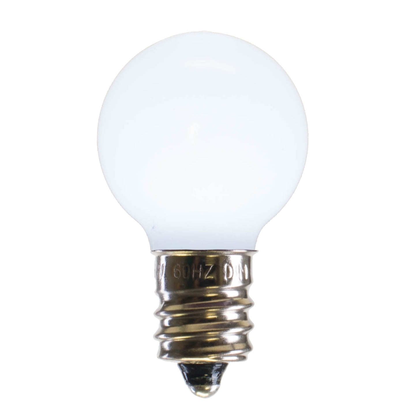 Vickerman G30 Cool White Ceramic LED Nickel Base Bulb E12, 120V,  .6 Watts, 25 Bulbs per Pack.