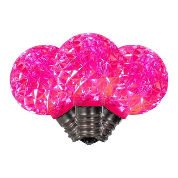 Vickerman G30 LED Pink Bulb E12 Nickel Base, 120V, .6 Watts, package of 25