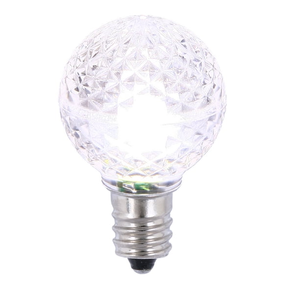 Vickerman G30 LED Purewht Bulb E12 Nickel Base, 120V, .6 Watts, package of 25