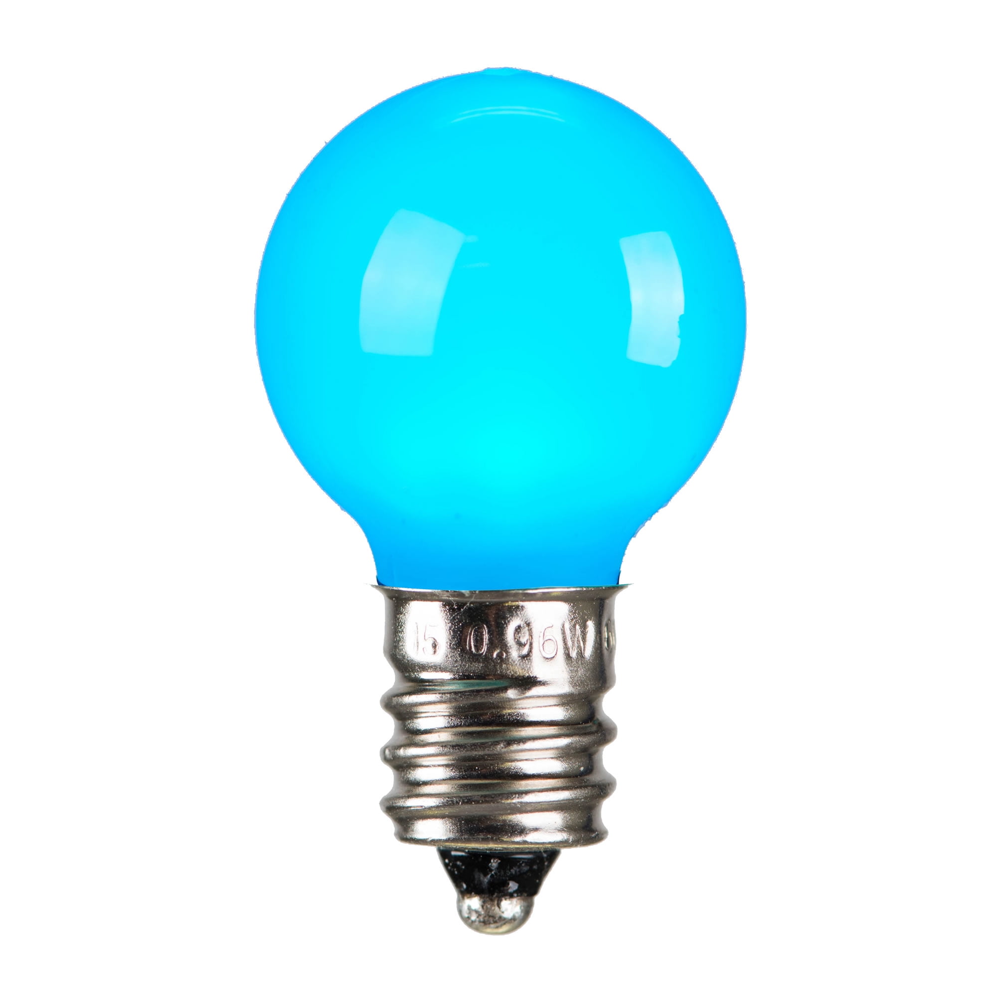 Vickerman G30 Teal Ceramic LED Nickel Base Bulb E12, 120V,  .6 Watts, Dimmable, 25 Bulbs per Pack