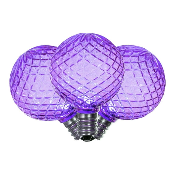 Vickerman G40 LED Purple Bulb E12 Nickel Base,120V, .6 Watts, package of 25