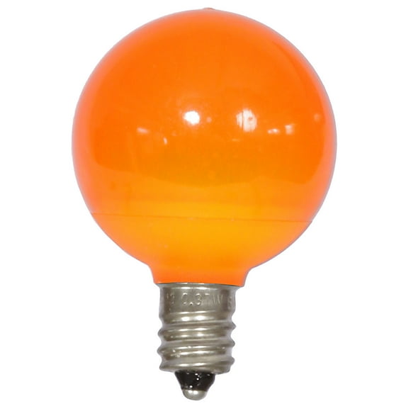 Vickerman G40 Orange Ceramic LED Nickel Base Bulb E12, 120V, .6 Watts, Dimmable, 25 Bulbs per Pack