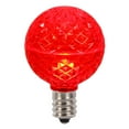 thumbnail image 1 of Vickerman G50 LED Red Faceted Replacement Bulb, E17/C9 Nickel Base, 10 Bulbs per Pack., 1 of 2