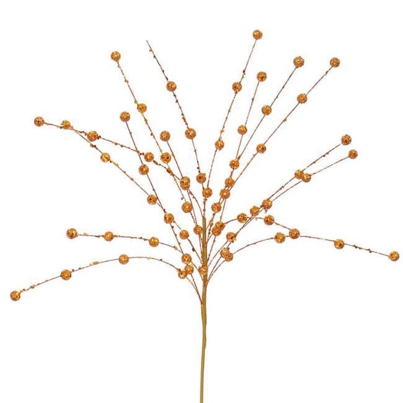Vickerman J135618 Burnish Orange Glitter Sequin Berry Spray, 18 in.