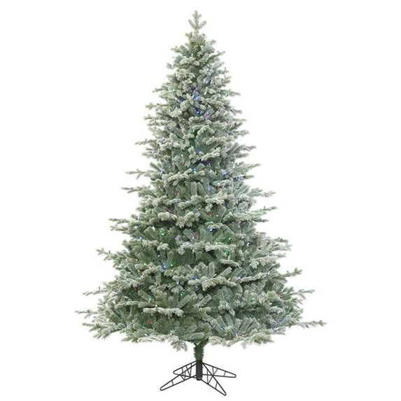 Vickerman K169692LED 12 ft. x 106 in. Frosted Denton Spruce Artificial Christmas Tree with 1600 Multi-Colored LED Light