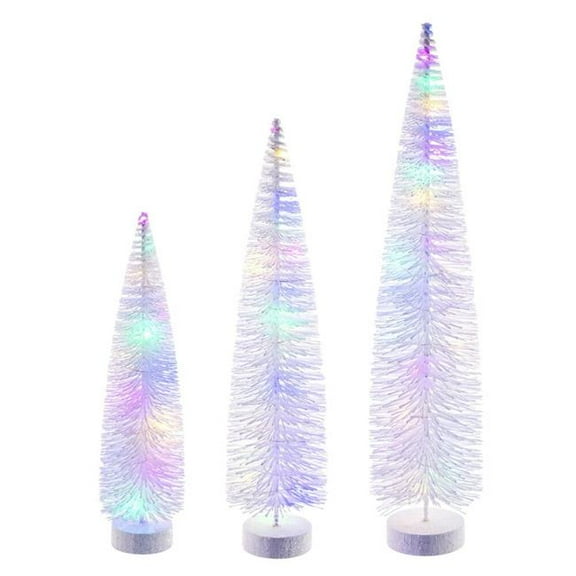 Vickerman LS240311MUBO 16 x 20 x 24 in. Bottle Brush Tabletop Tree with Lights, White