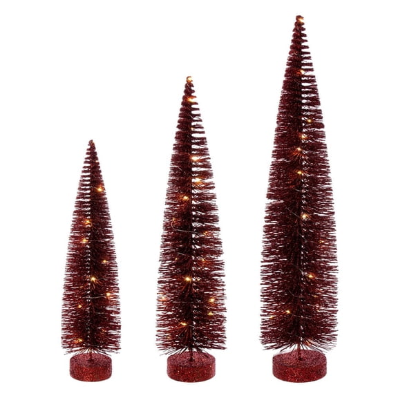 16"-20"-24" Burgundy Brush Clear Lights