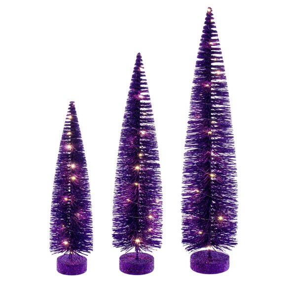 16"-20"-24" Purple Bottle Brush Clear Lt
