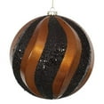 thumbnail image 1 of Vickerman M112178 Copper-Black Candy-Glitter Swirl Ball Ornament - 8 in., 1 of 7