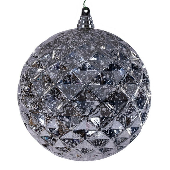 8" Silver Diamond Mercury Ornament