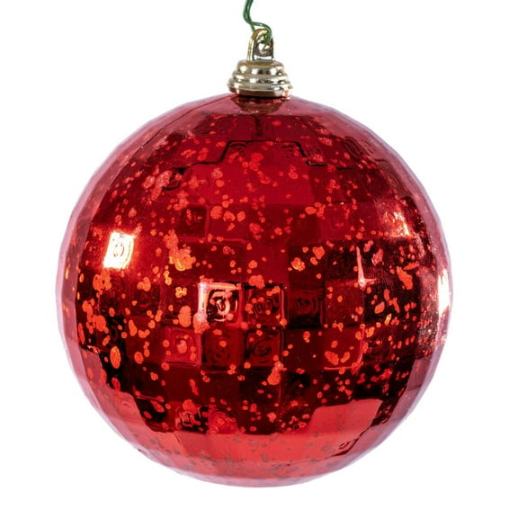 4" Red Mirror Mercury Orn 6/Bag