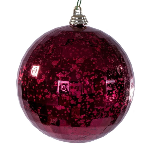 4" Burgundy Mirror Mercury Orn 6/Bag