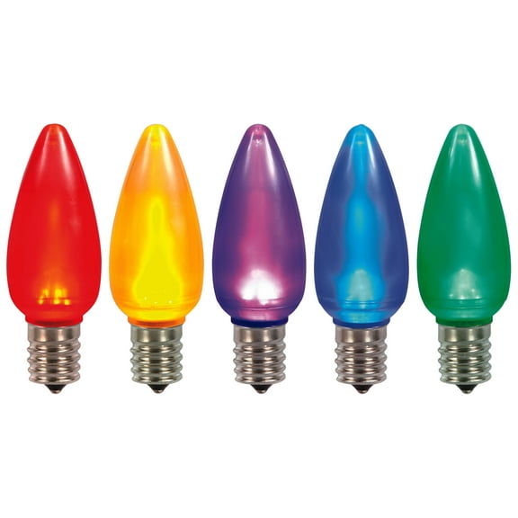 Vickerman Multi-Colored Ceramic C9 LED Replacement Bulb, 5 per Bag