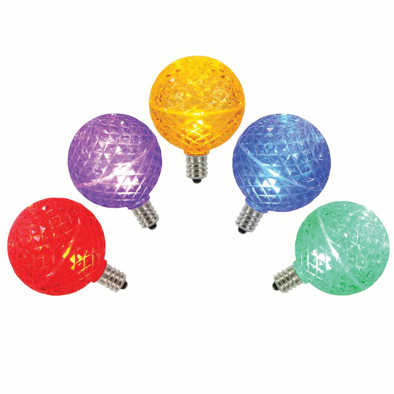 Vickerman Multi-Colored Faceted G50 LED Replacement Bulb, 5 per Bag ...