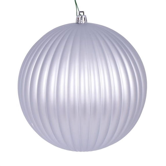 Vickerman N222407DMV 6 in. Matte Lined Ball Ornament - Silver - Pack of 4