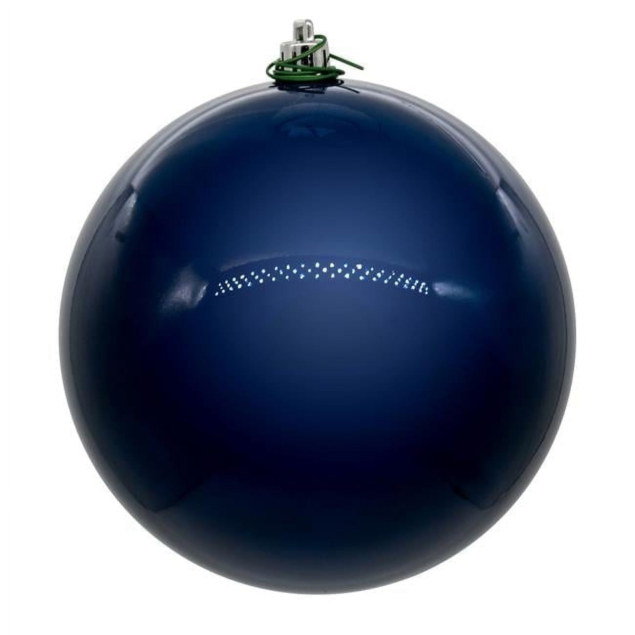 Vickerman N592531DPV 10 in. UV Drill Pearl Ball Ornament, Midnight Blue