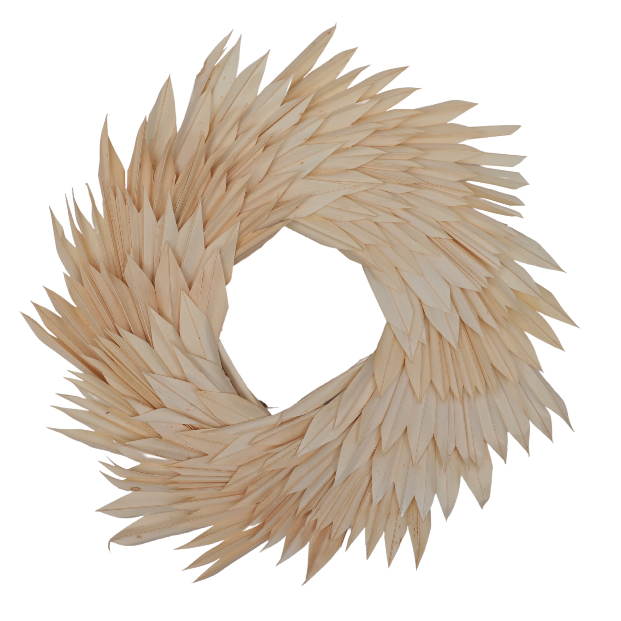 Bleached Palm Sun 17" Round Wall Mount Wreath