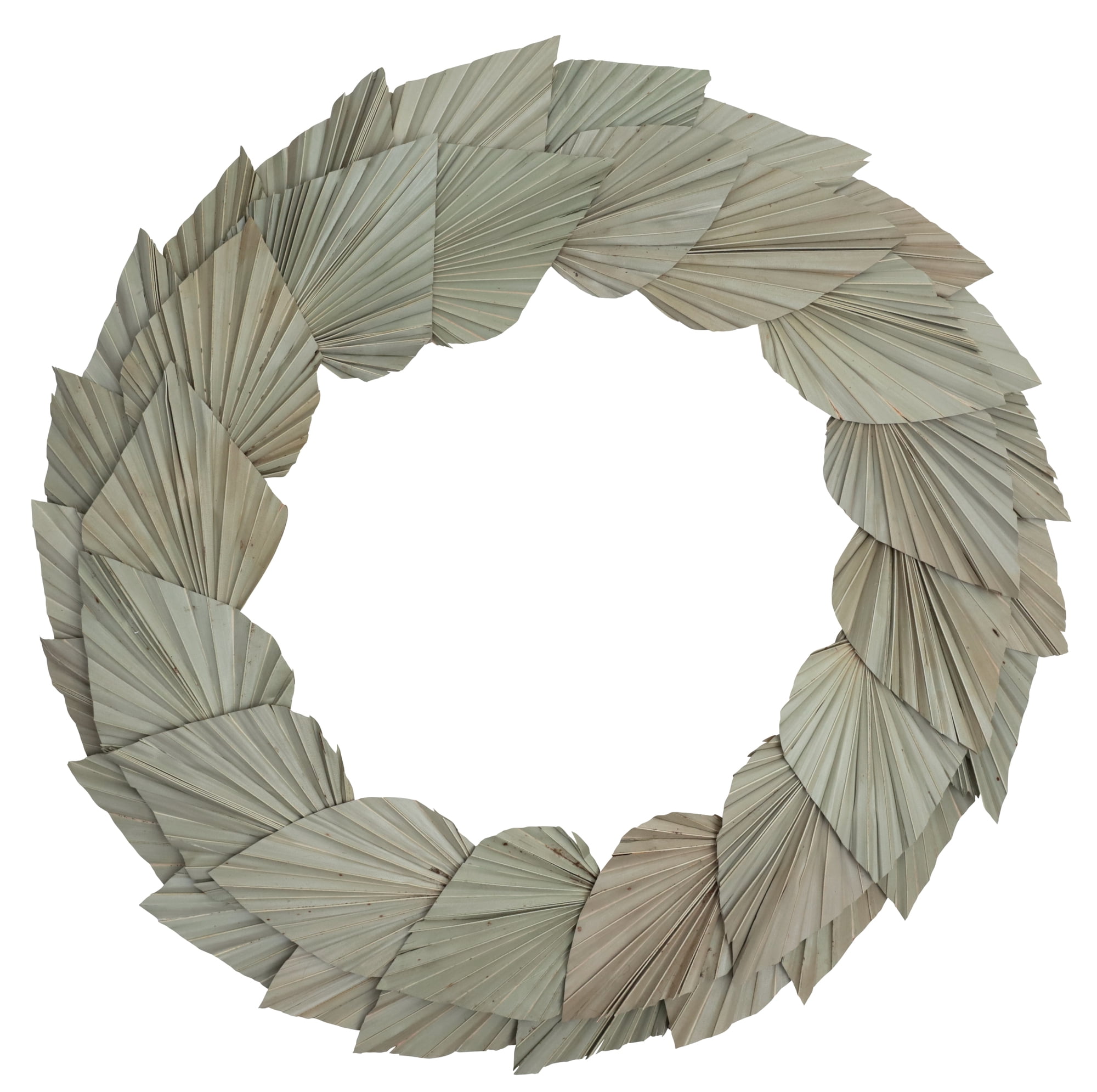 Natural Palm Spear Wreath with Coco Fiber Base, 24" Diameter