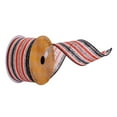 thumbnail image 1 of Vickerman Q221156 2.5 in. x 10 Yards Stripe Ribbon, Orange & Black, 1 of 1