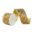 thumbnail image 1 of Vickerman QK240560 2.5 in. x 10 Yards Gold Black Diagonal Plaid Gold Wired Ribbon, 1 of 1