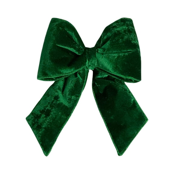 Vickerman QTX17786 12 x 15 in. Plush Velvet Christmas Bow, Emerald