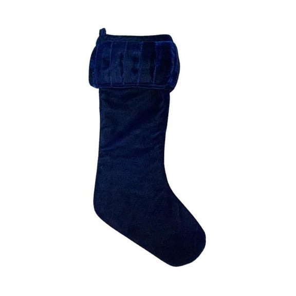 Vickerman QTX17810 8 x 19 in. Plush Midnight Blue Velvet Stocking