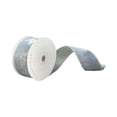 thumbnail image 1 of Vickerman QTX17824 2.5 in. x 10 yards Plush Velvet Christmas Ribbon, Silver, 1 of 1