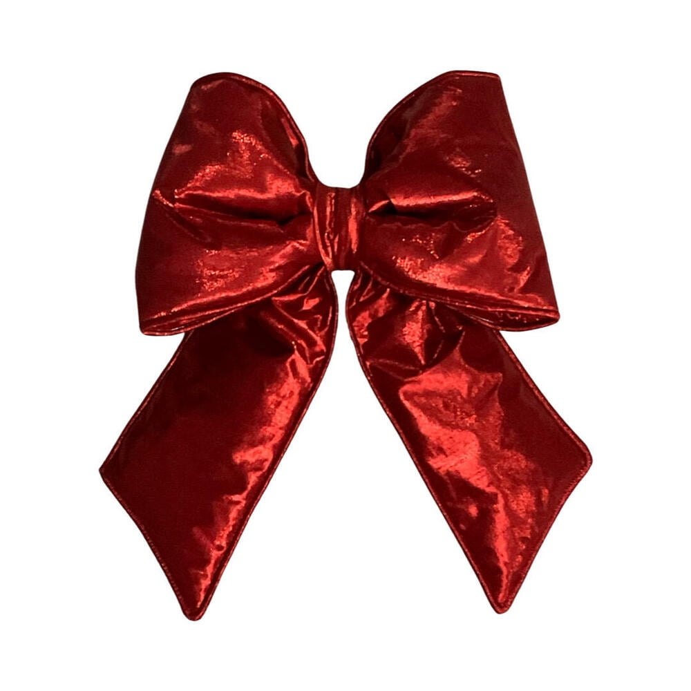 Vickerman QTX24016 12 x 15 in. Metallic Christmas Bow, Red