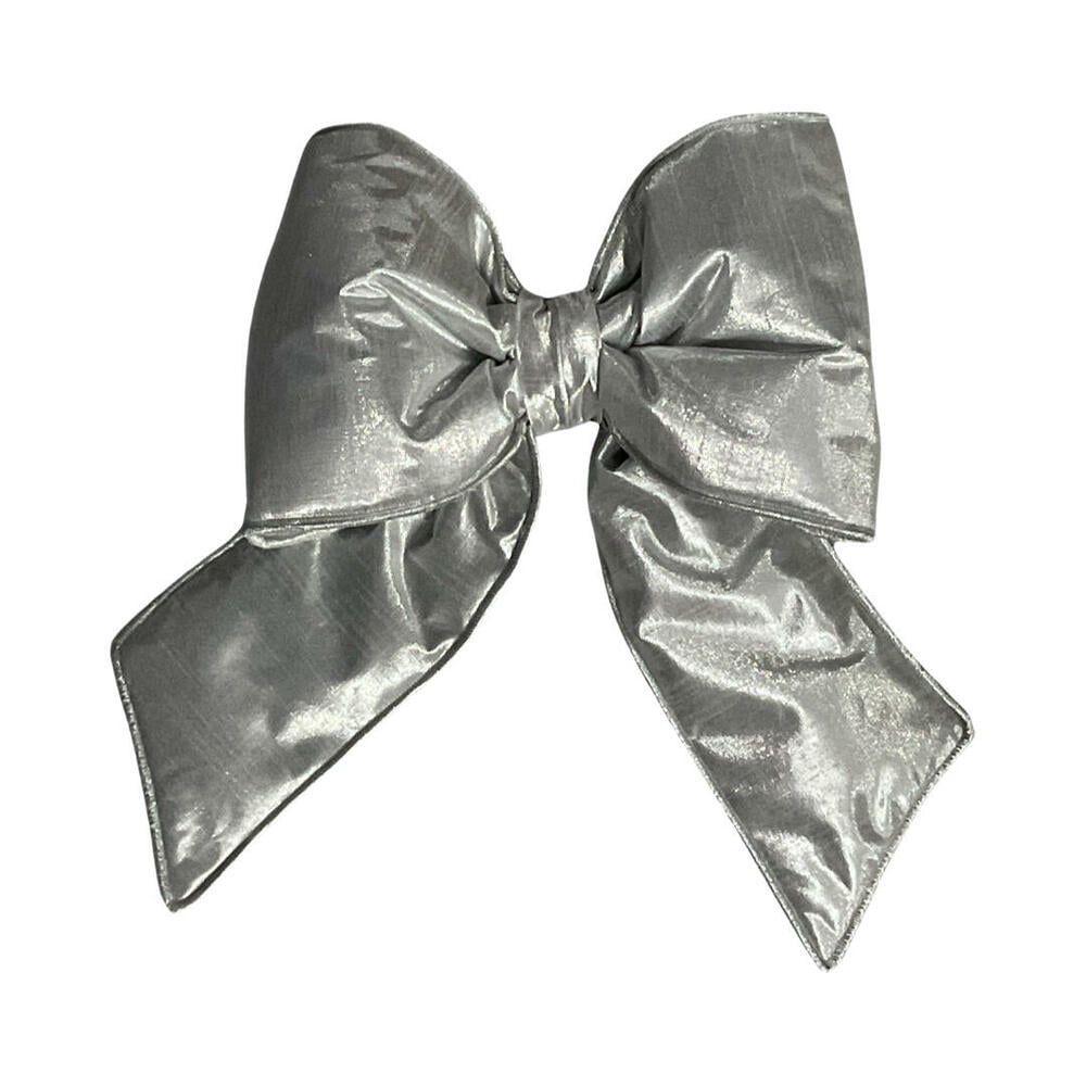 Vickerman QTX24036 12 x 15 in. Metallic Christmas Bow, Silver
