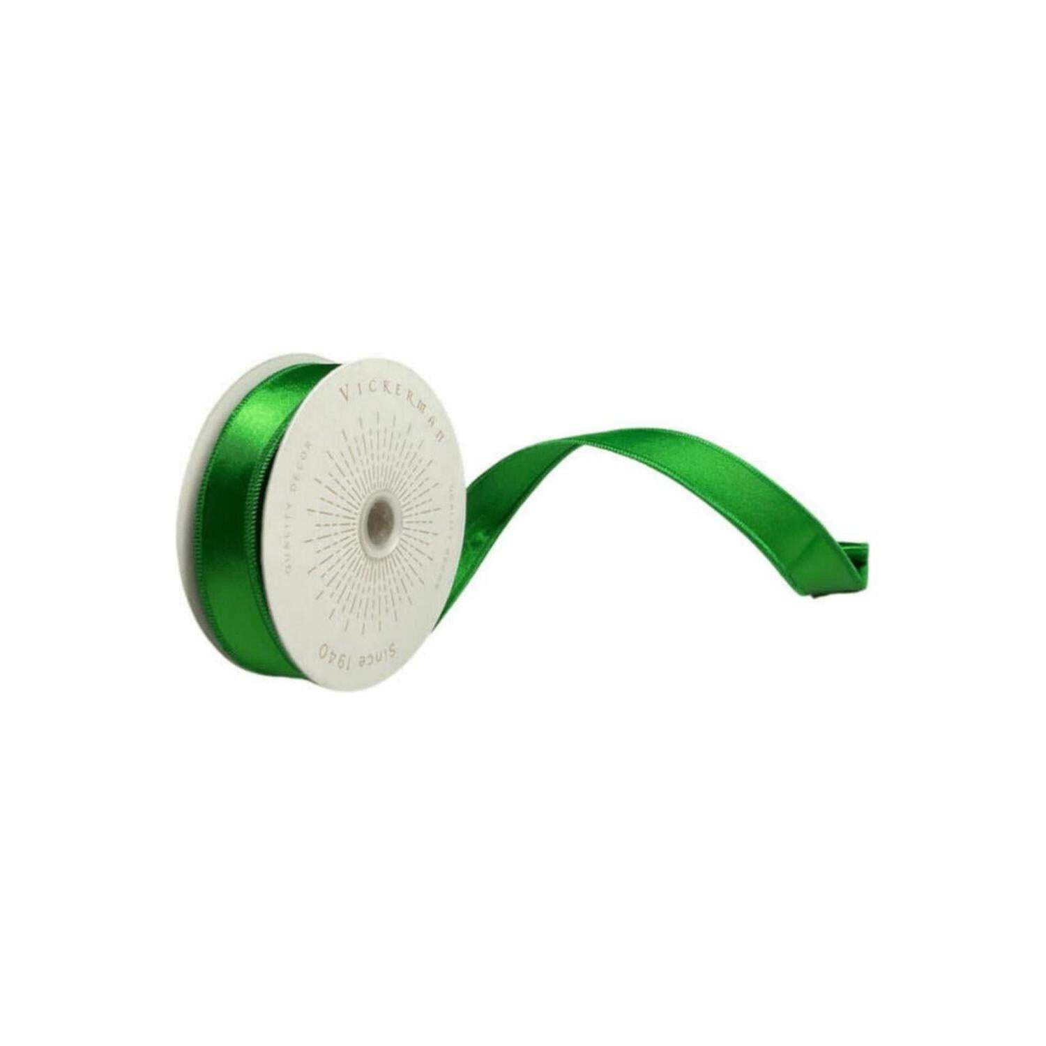 Vickerman QTX240704 1 in. x 10 Yards Green Satin Ribbon
