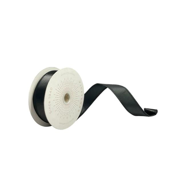 Vickerman QTX240717 1 in. x 10 Yards Black Satin Ribbon