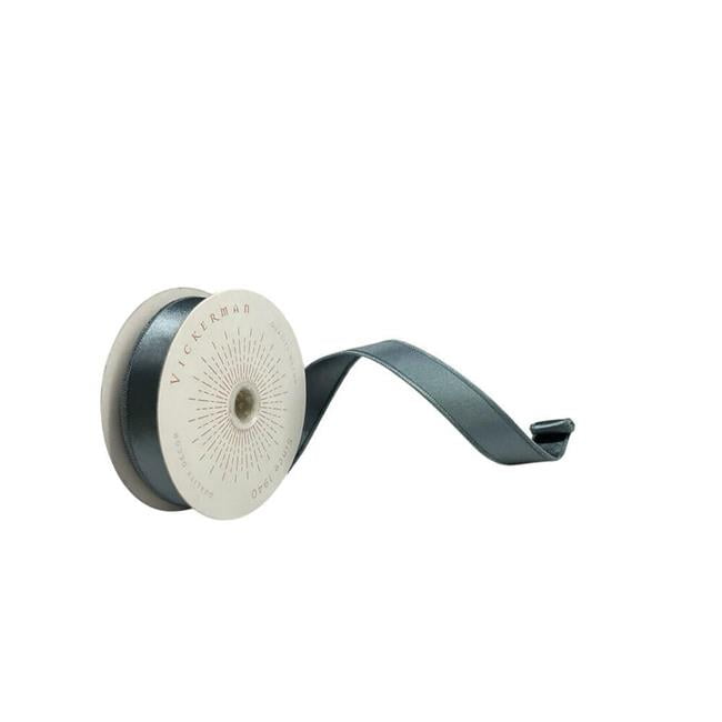 Vickerman QTX240784 1 in. x 10 Yards Gunmetal Satin Ribbon