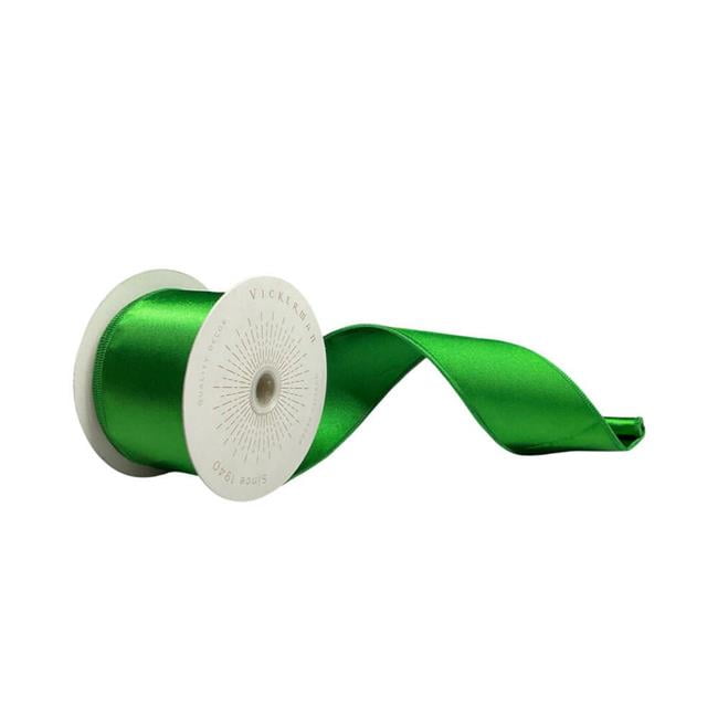 Vickerman QTX240904 2.5 in. x 10 Yards Green Satin Ribbon