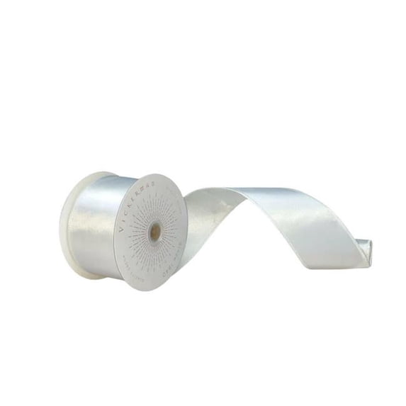 Vickerman QTX240911 2.5 in. x 10 Yards White Satin Ribbon