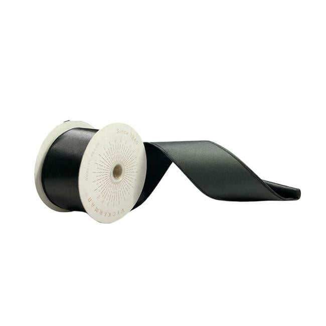 Vickerman QTX240917 2.5 in. x 10 Yards Black Satin Ribbon