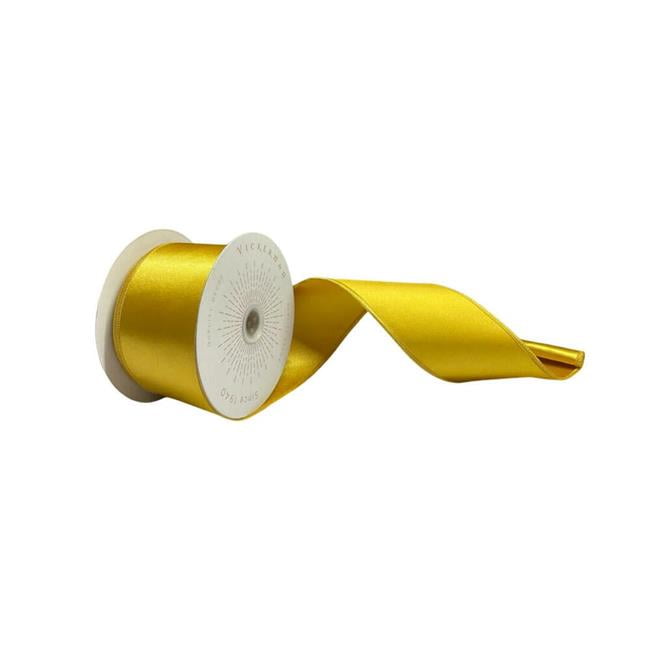 Vickerman QTX240930 2.5 in. x 10 Yards Antique Gold Satin Ribbon