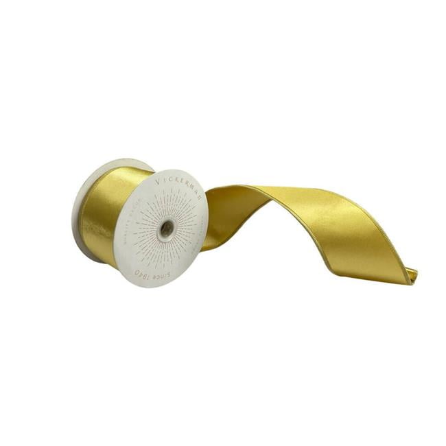 Vickerman QTX240937 2.5 in. x 10 Yards Honey Gold Satin Ribbon