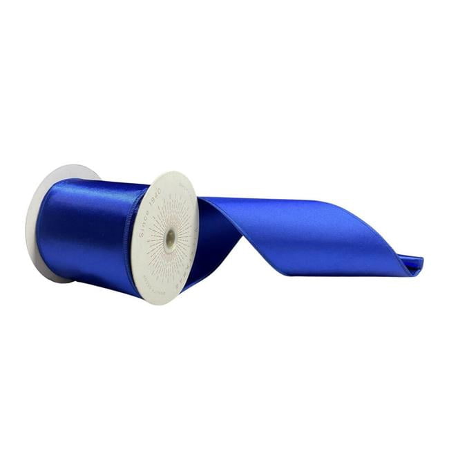 Vickerman QTX241102 4 in. x 10 Yards Blue Satin Ribbon