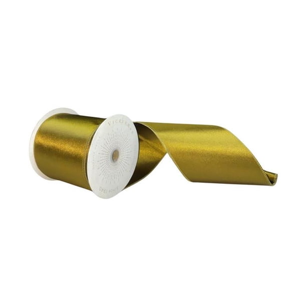 Vickerman QTX241114 4 in. x 10 Yards Olive Satin Ribbon