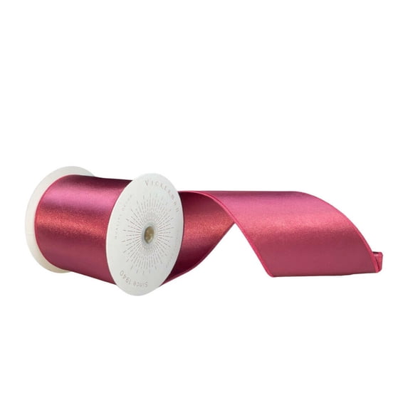Vickerman QTX241121 4 in. x 10 Yards Berry Red Satin Ribbon