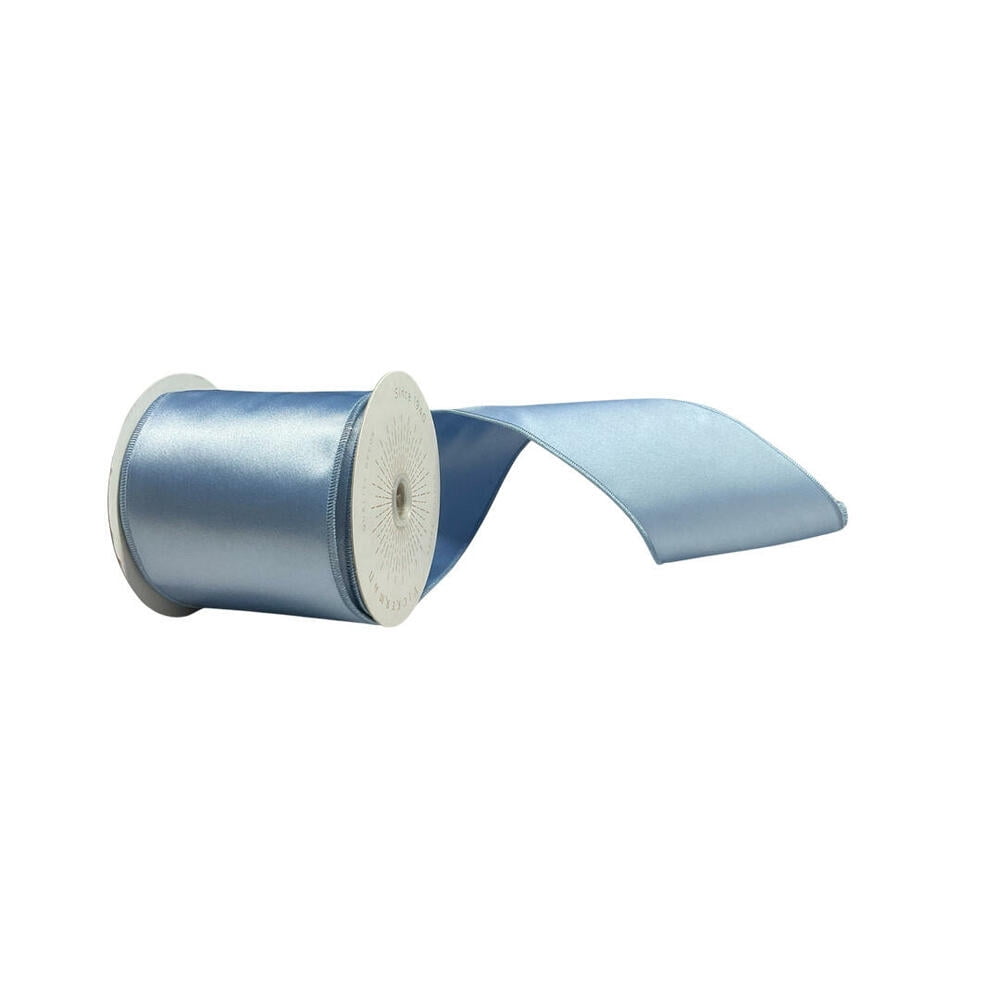 Perwinkle Ribon Vickerman QTX241129 4 in. x 10 Yards Periwinkle Satin Ribbon - Walmart.com