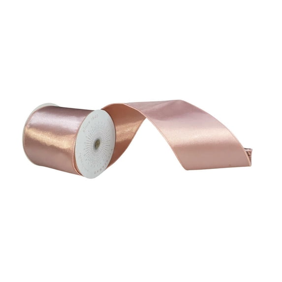 Vickerman QTX241158 4 in. x 10 Yards Rose Gold Satin Ribbon