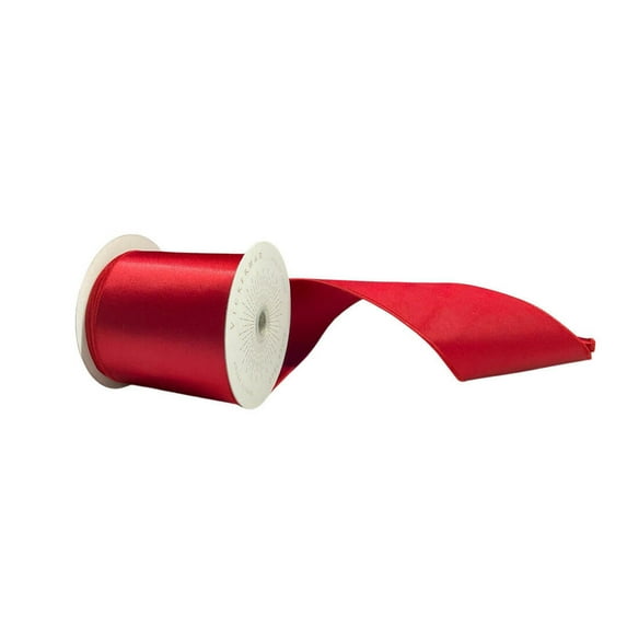 Vickerman QTX241160 4 in. x 10 Yards Crimson Satin Ribbon